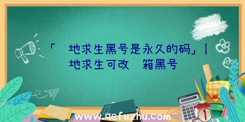 「绝地求生黑号是永久的码」|绝地求生可改邮箱黑号